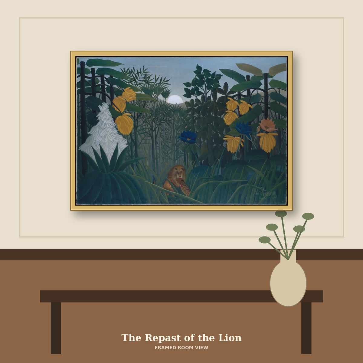 The Repast of the Lion by Henri Rousseau (le Douanier), room mockup