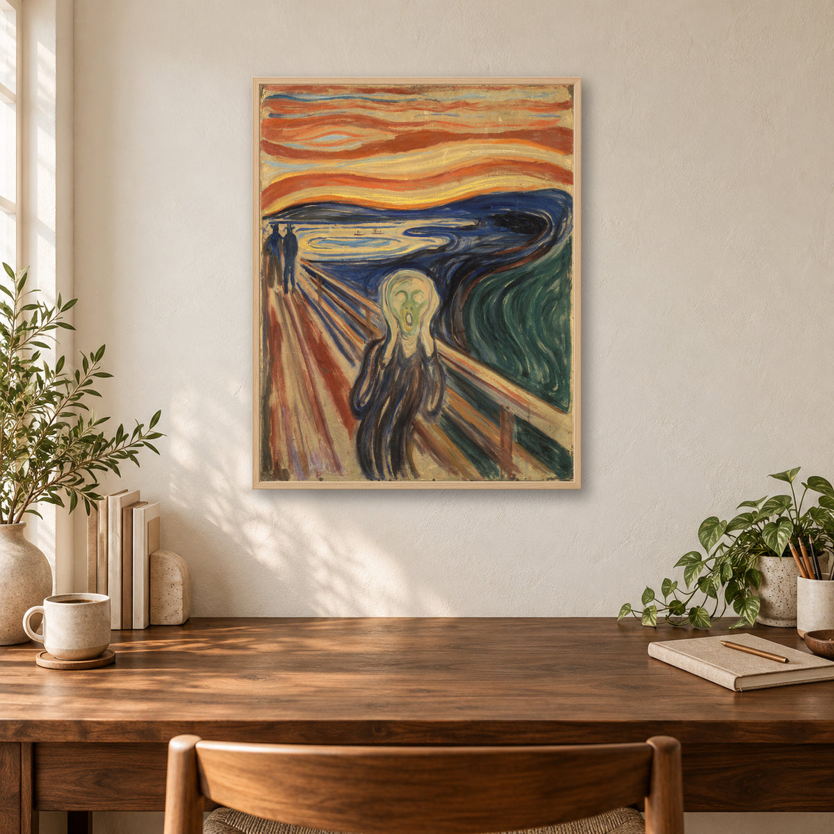 The Scream by Edvard Munch — desk / wood gallery mockup