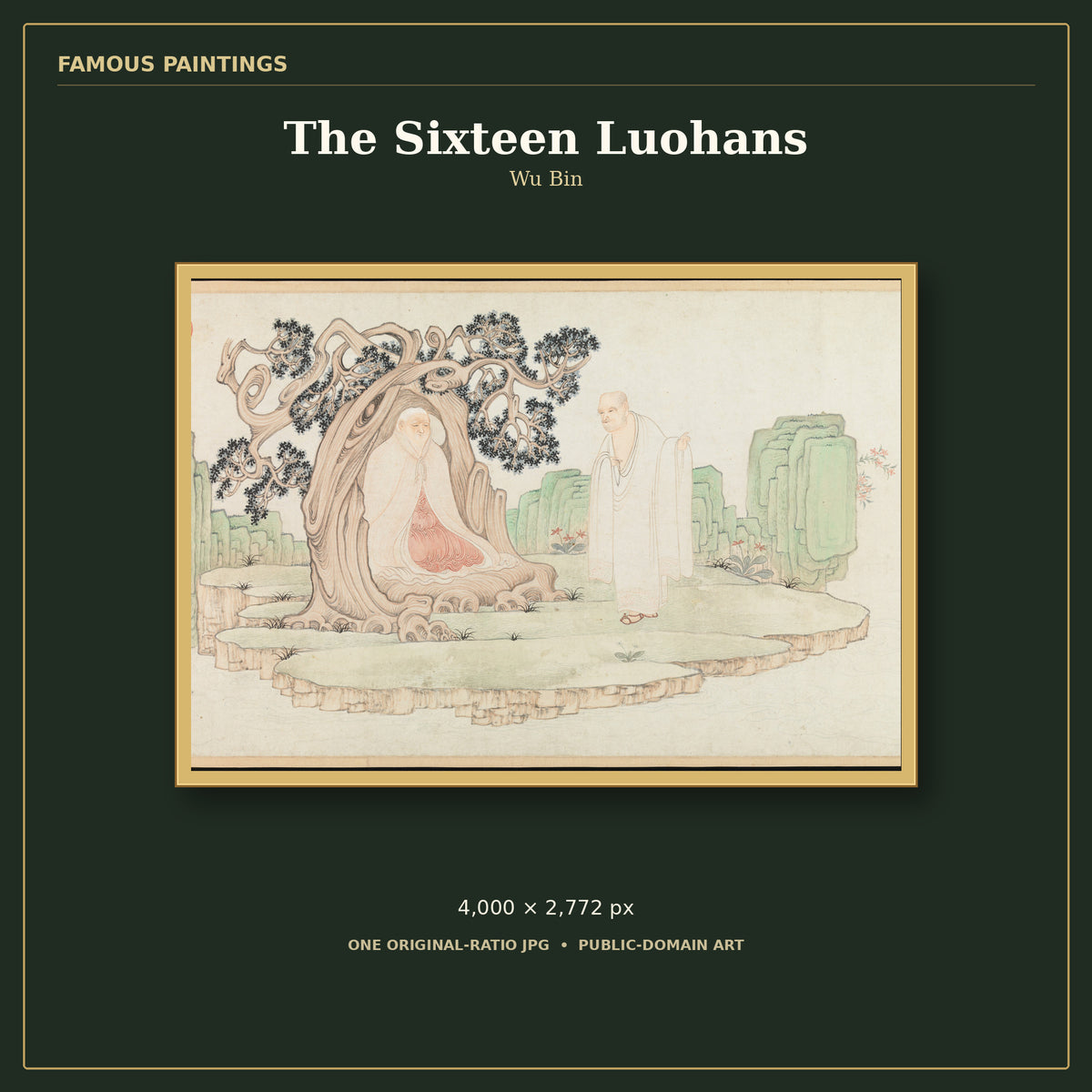 The Sixteen Luohans by Wu Bin, cover preview