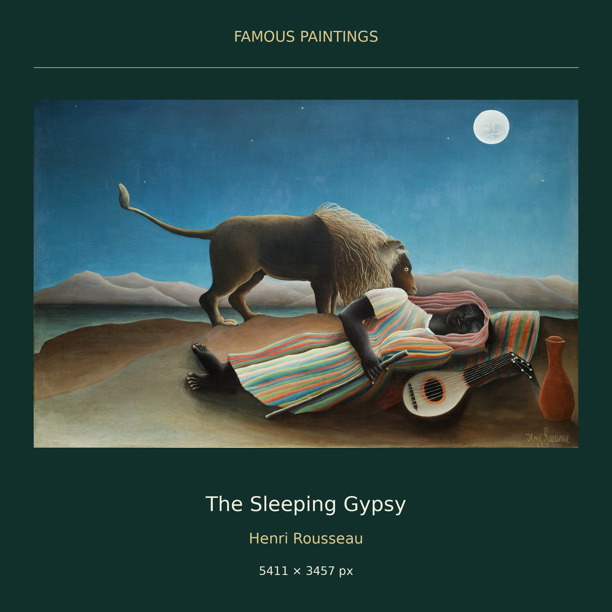 The Sleeping Gypsy by Henri Rousseau — painting cover