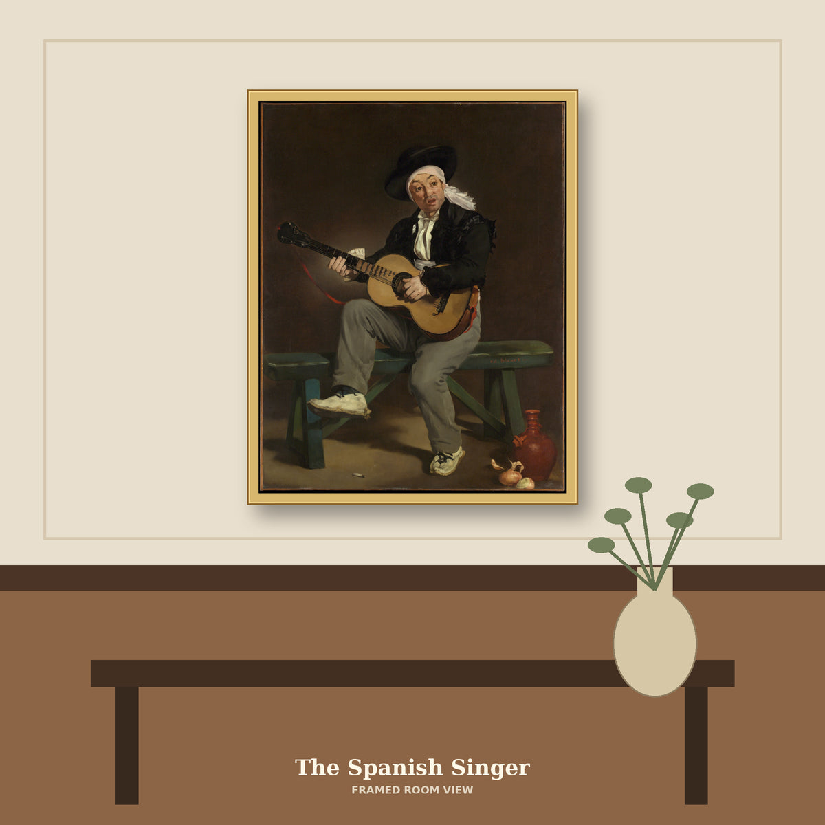 The Spanish Singer by Edouard Manet, room mockup