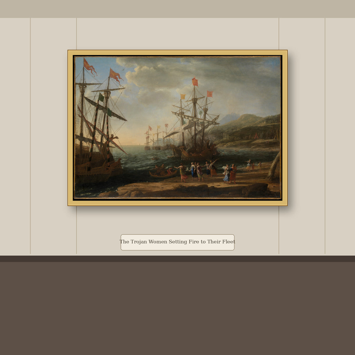 The Trojan Women Setting Fire to Their Fleet by Claude Lorrain (Claude Gellée), gallery mockup