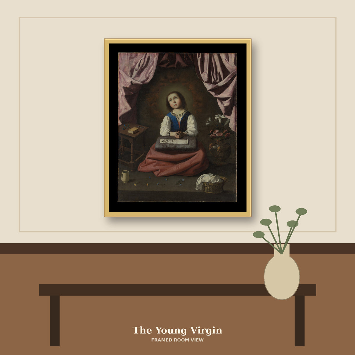The Young Virgin by Francisco de Zurbarán, room mockup