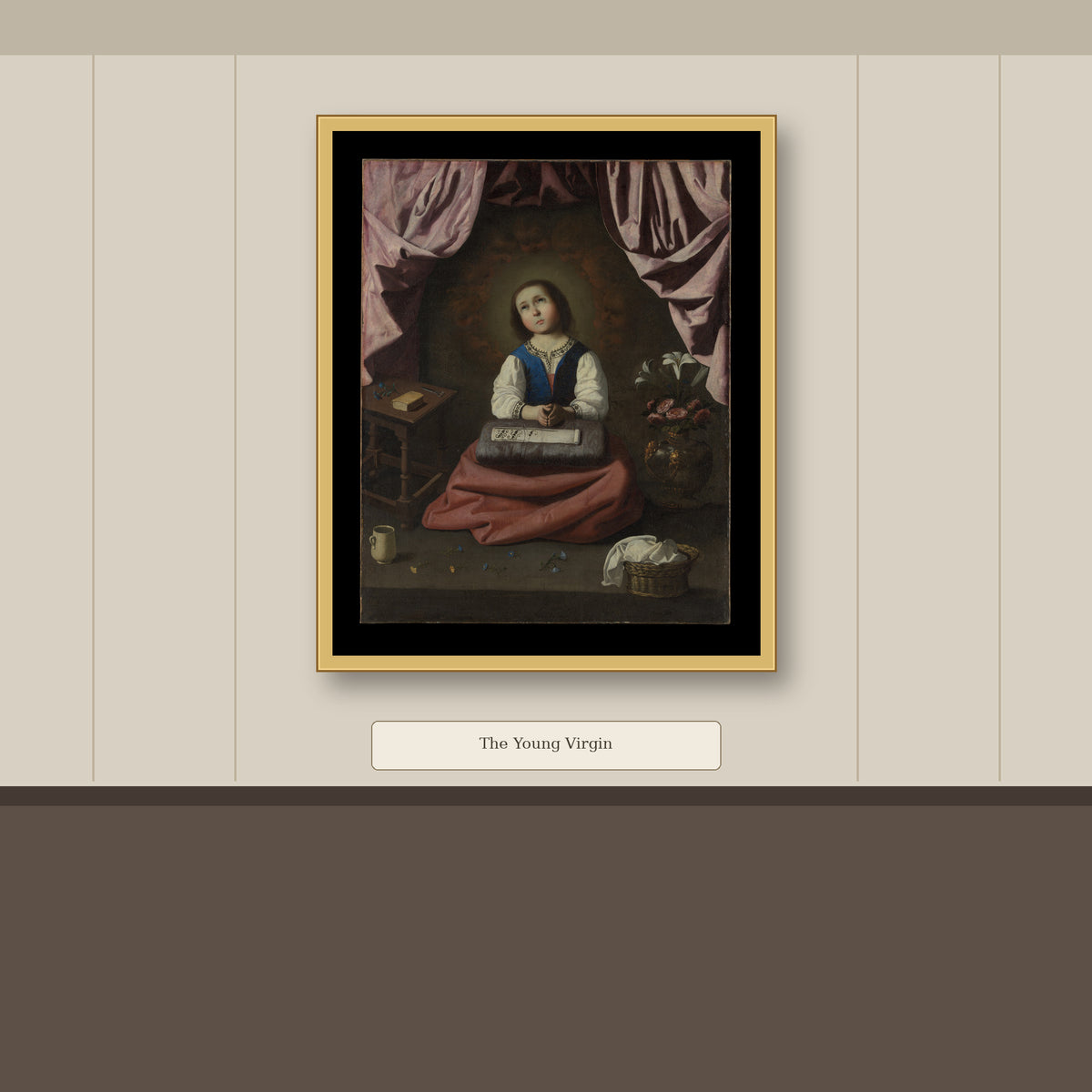The Young Virgin by Francisco de Zurbarán, gallery mockup