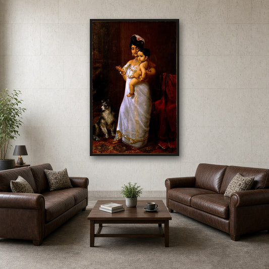 There Comes Papa by Raja Ravi Varma — room mockup
