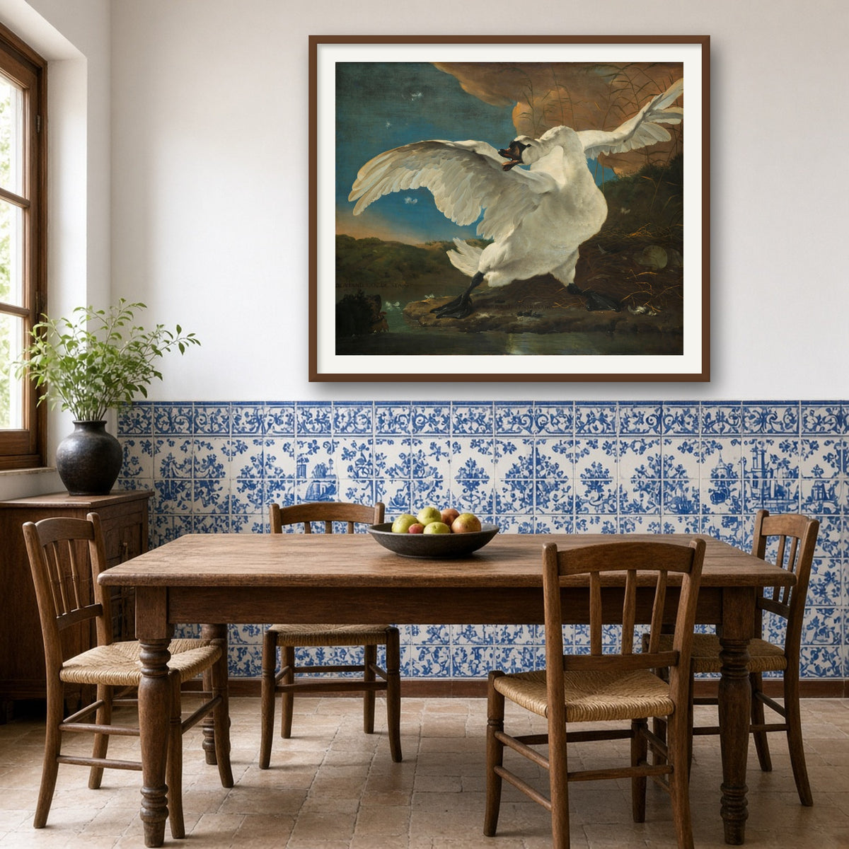 The Threatened Swan by Jan Asselijn — room mockup