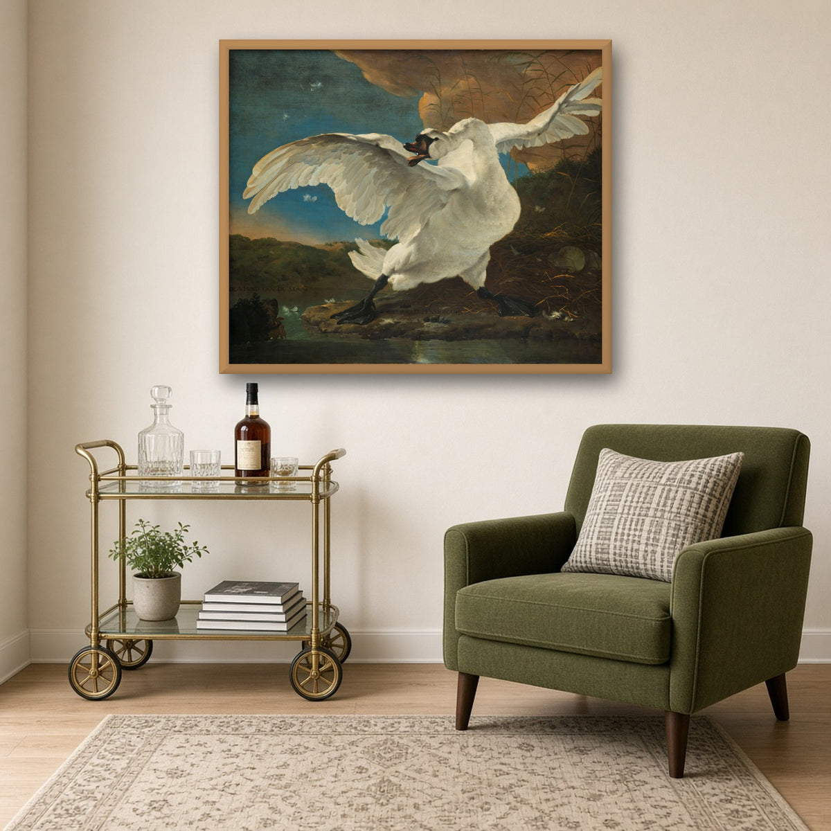 The Threatened Swan by Jan Asselijn — framed art preview