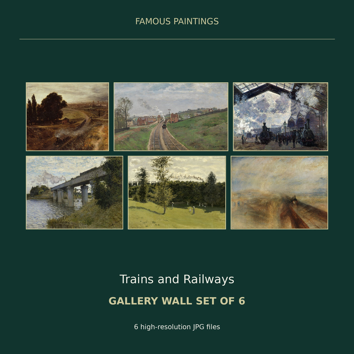 Trains and Railways Gallery Wall Set of 6 — cover