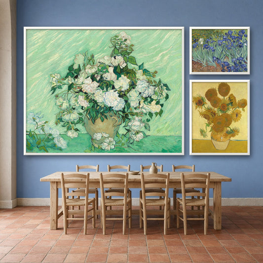 Van Gogh Flowers Gallery Wall Set of 3 — gallery wall mockup, alternative arrangement