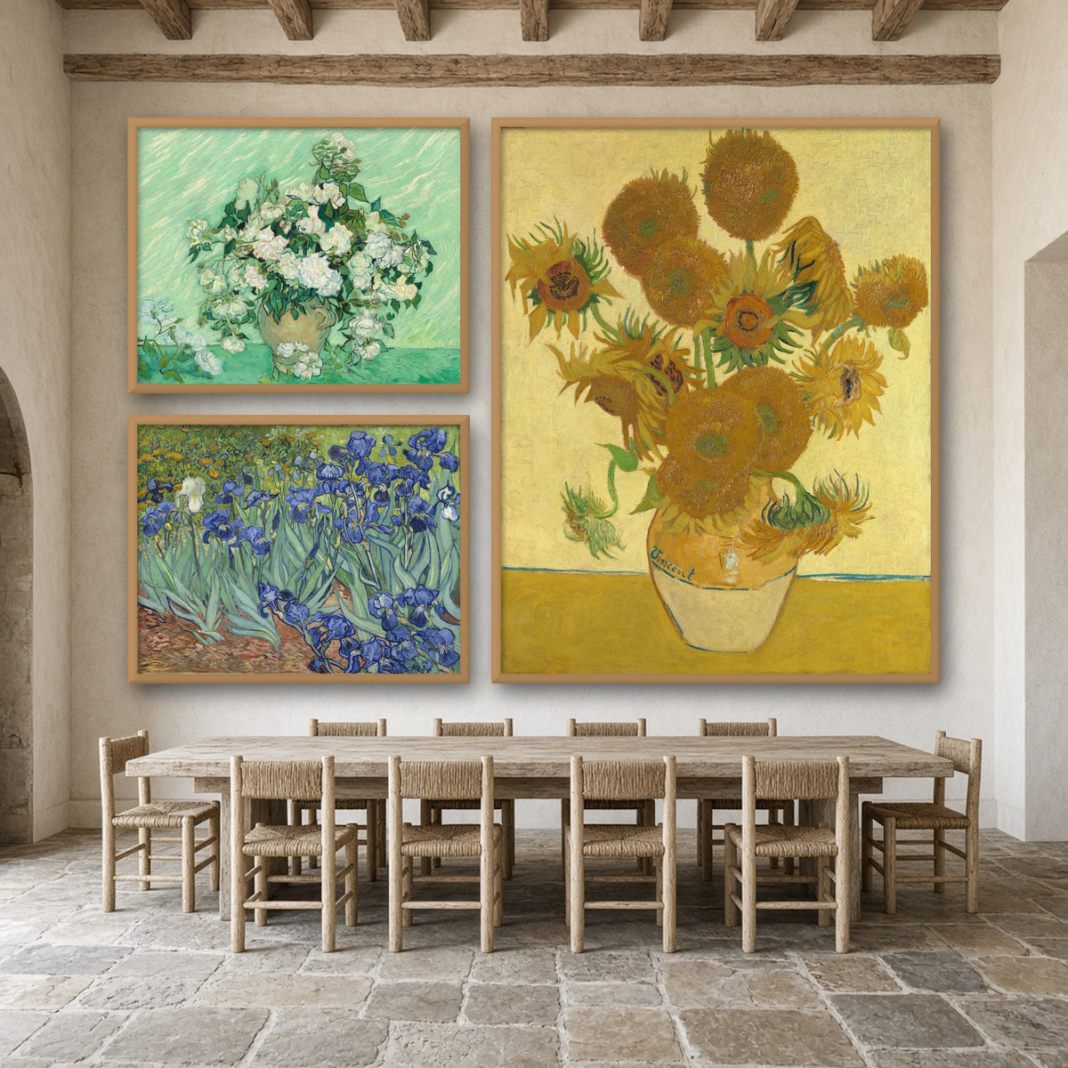 Van Gogh Flowers Gallery Wall Set of 3 — gallery wall mockup