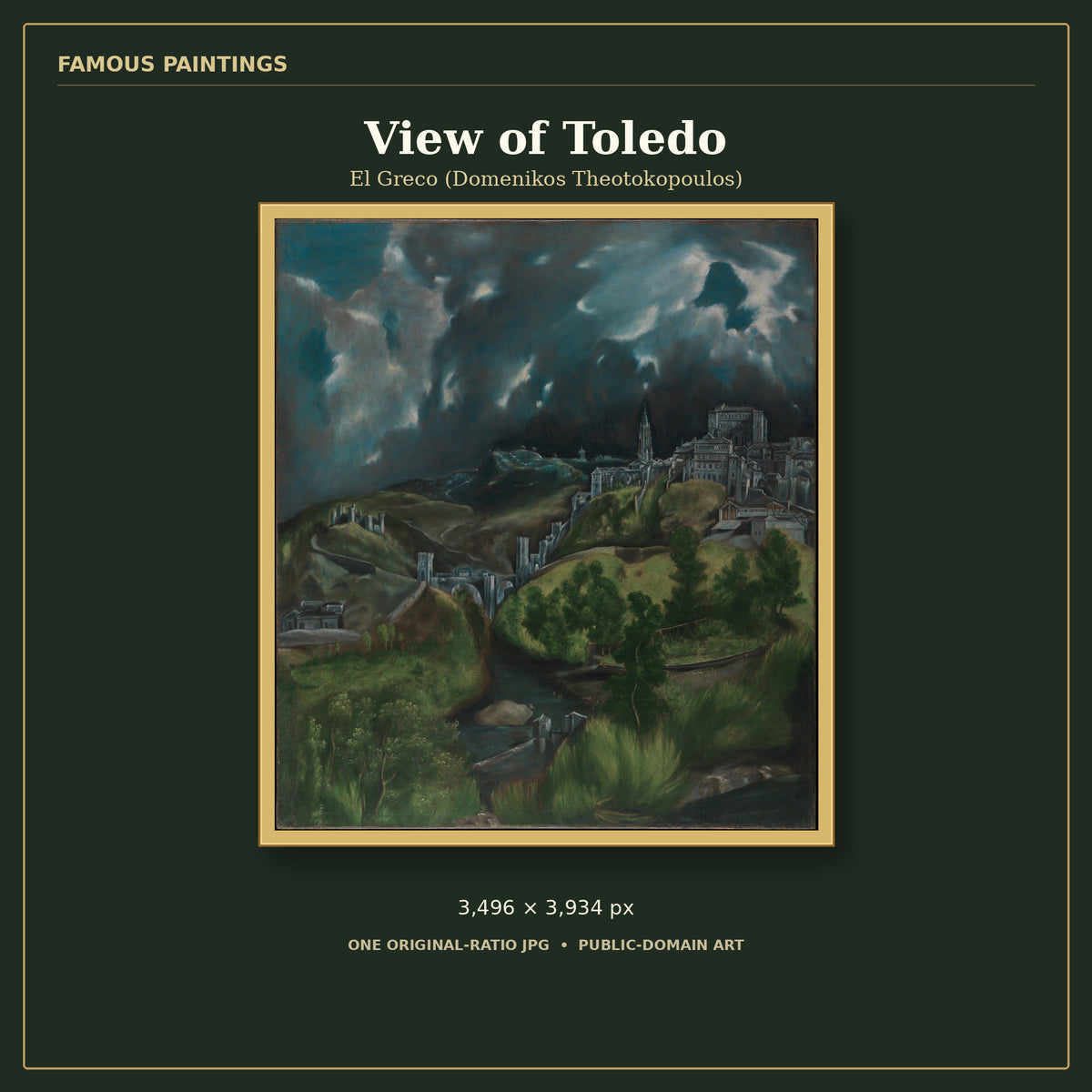 View of Toledo by El Greco (Domenikos Theotokopoulos), cover preview