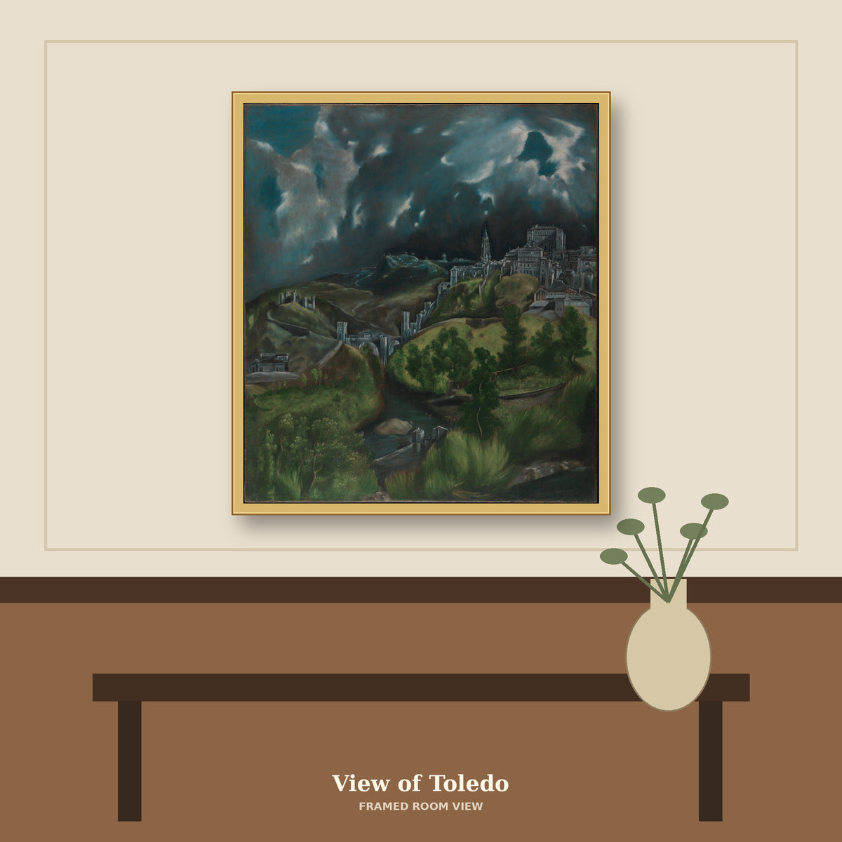 View of Toledo by El Greco (Domenikos Theotokopoulos), room mockup
