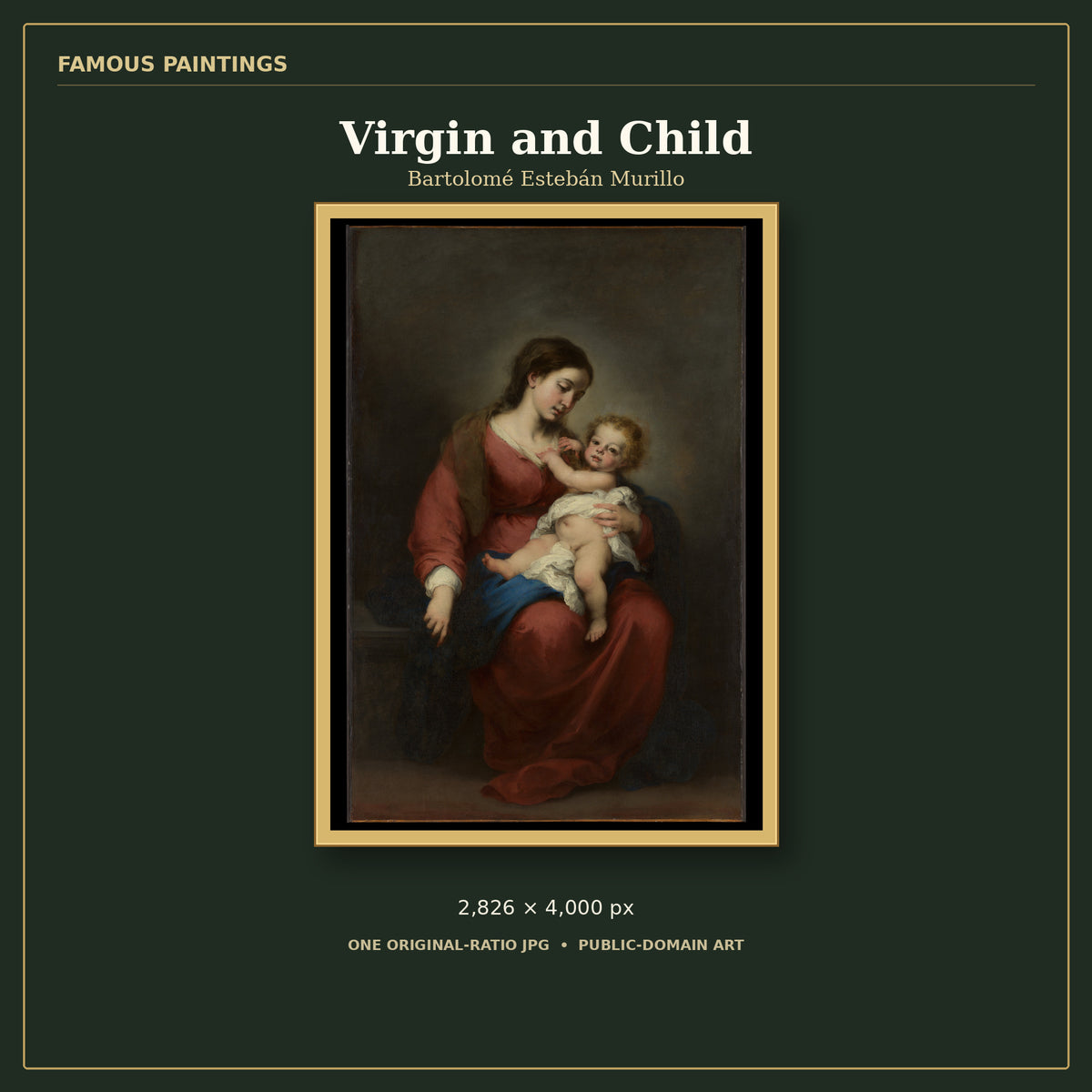 Virgin and Child by Bartolomé Estebán Murillo, cover preview