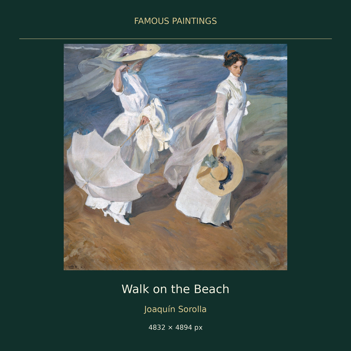 Walk on the Beach by Joaquín Sorolla — painting cover
