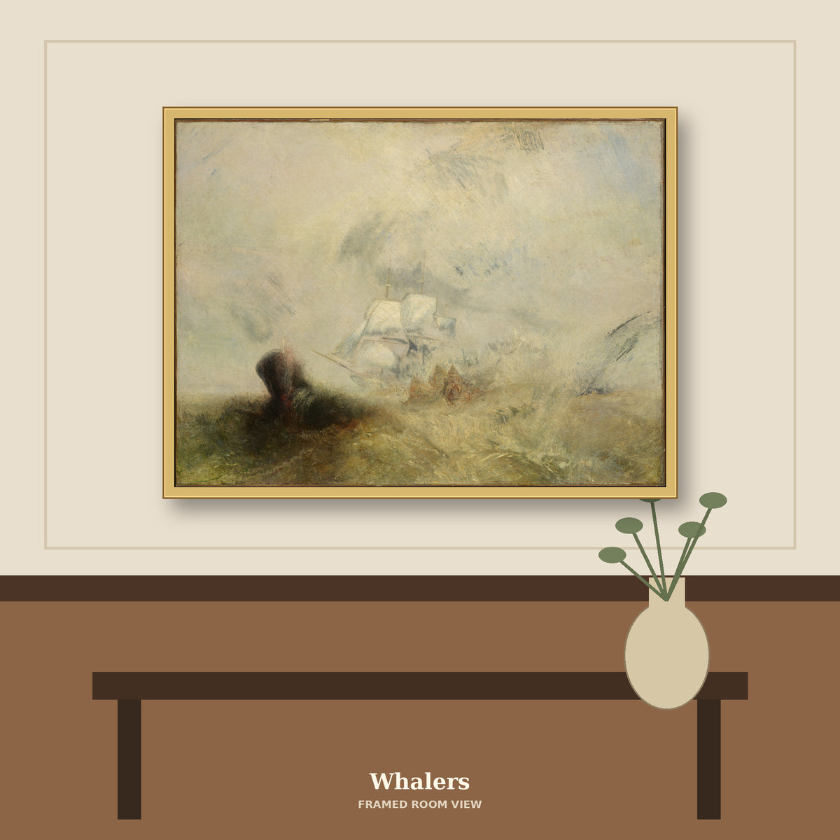 Whalers by Joseph Mallord William Turner, room mockup