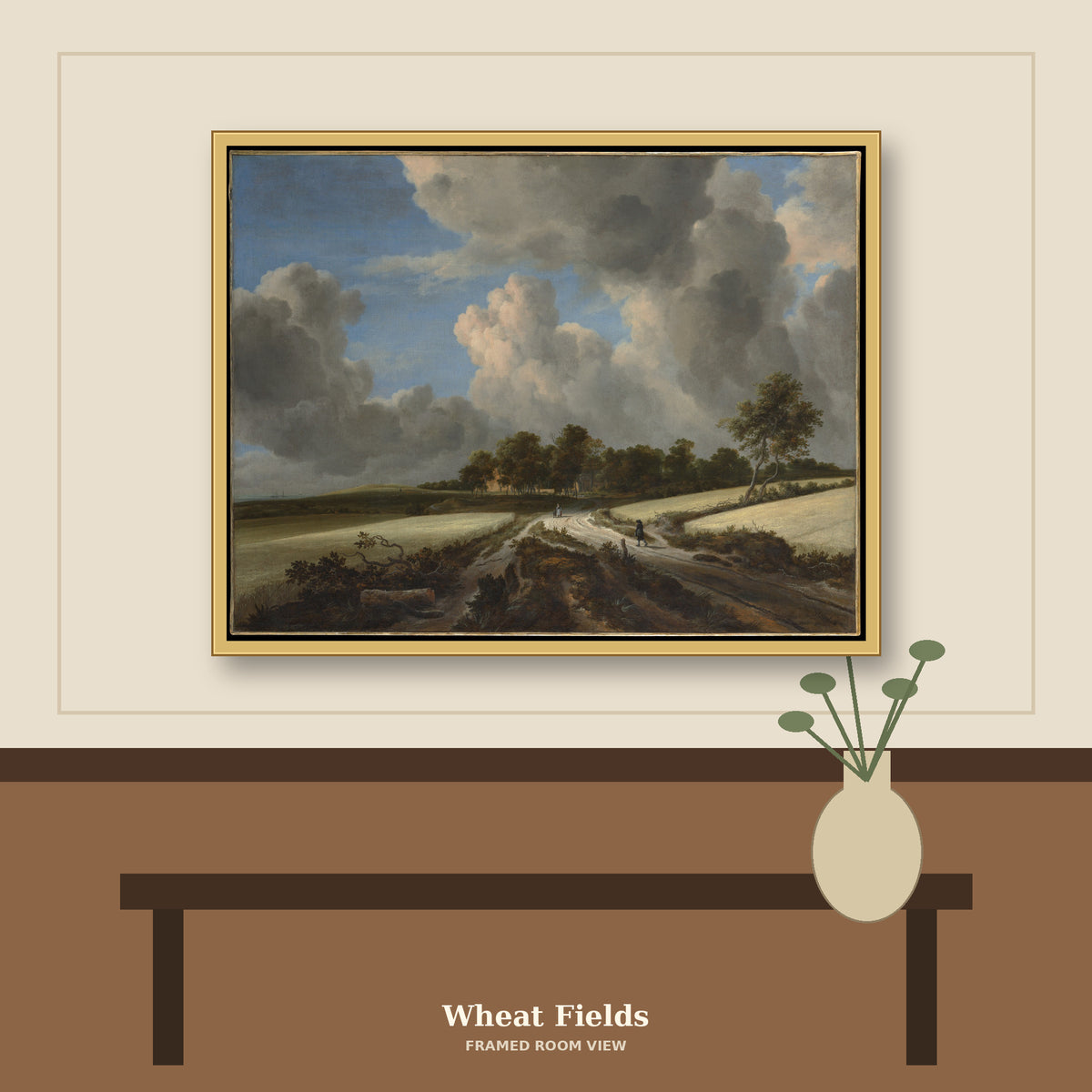 Wheat Fields by Jacob van Ruisdael, room mockup
