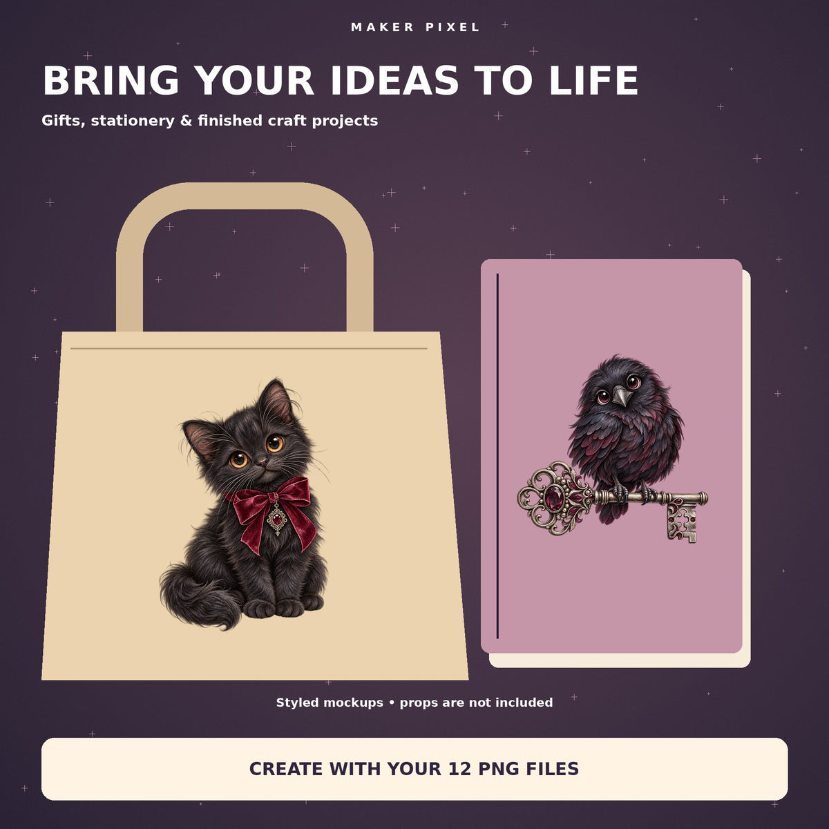 Whimsical Gothic – gift and stationery mockups