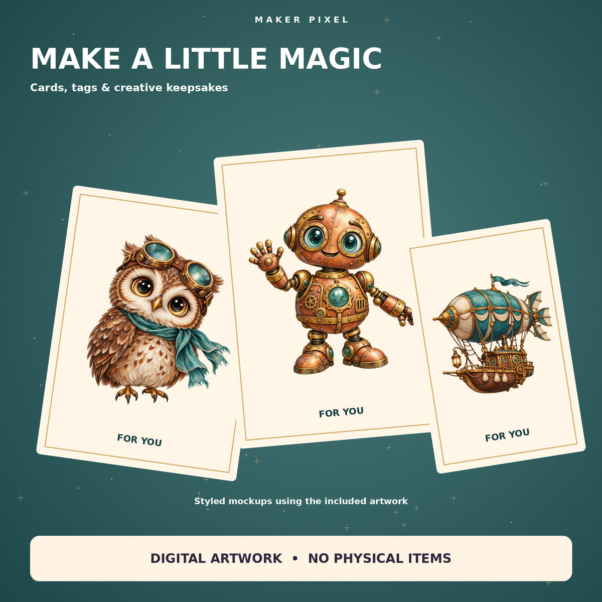 Whimsical Steampunk – paper craft mockups