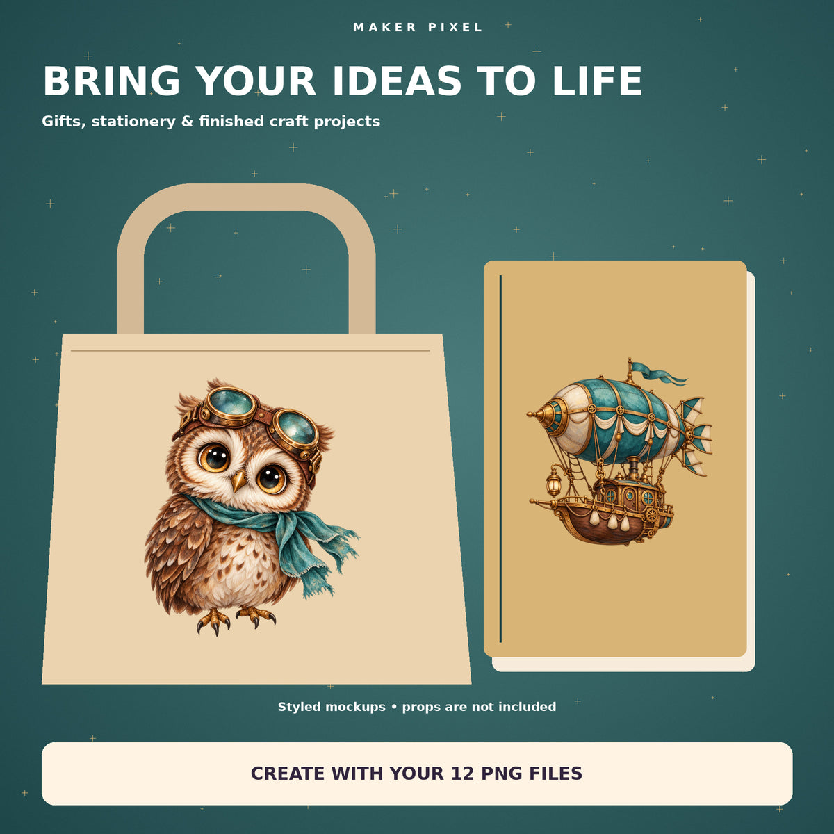 Whimsical Steampunk – gift and stationery mockups