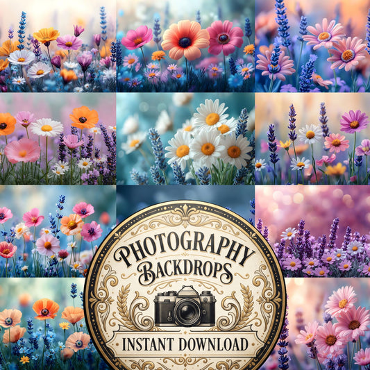 Wildflower Meadow Whimsical Backdrop Images