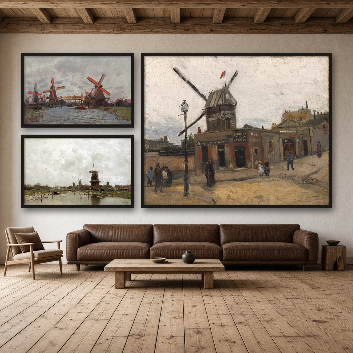 Windmills in Art Gallery Wall Set of 3 — gallery wall mockup