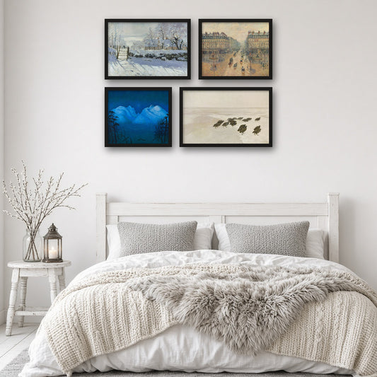 Winter Snow Scenes Gallery Wall Set of 4 — gallery wall mockup