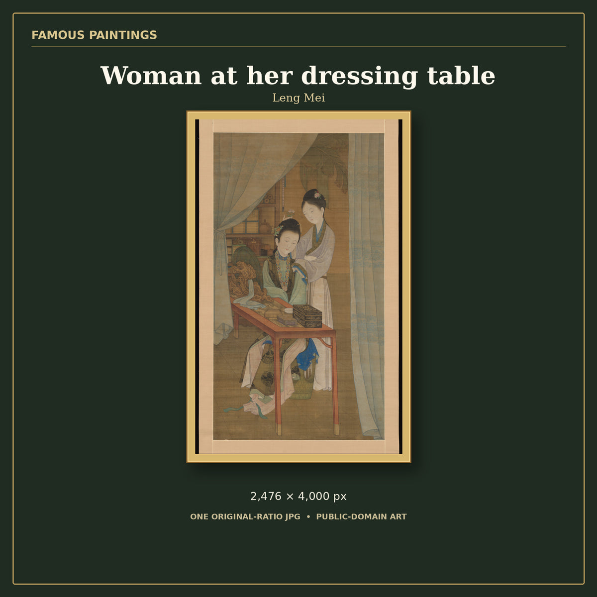 Woman at her dressing table by Leng Mei, cover preview
