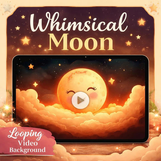Moon Background Loop | Cute Smiling Night Sky Animation | Space Video for Streaming, Overlays, Screensavers