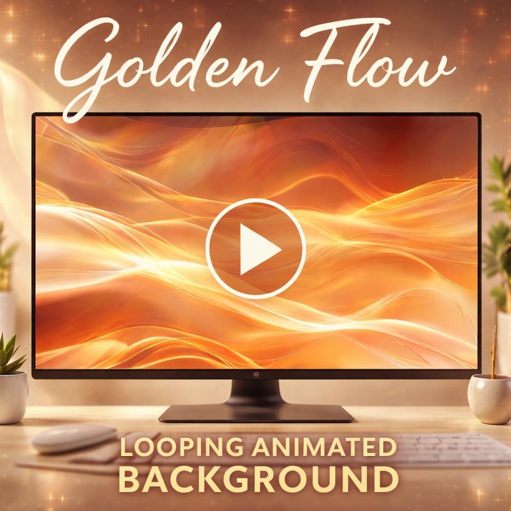 Golden Abstract Wave Loop Video | Seamless Animated Background | Calming Ocean Vibes | Golden Video for Streaming, VJ, Social Med