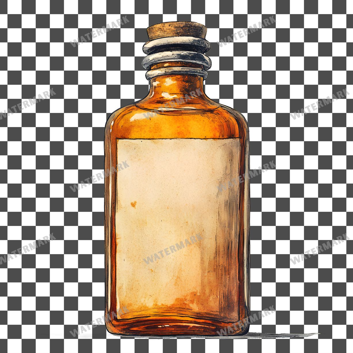 Apothecary Bottles Vintage Style Clipart Pngs