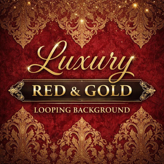 Vintage Red Gold Damask Animated Background | Seamless Loop Video | Abstract Video Background for Projects
