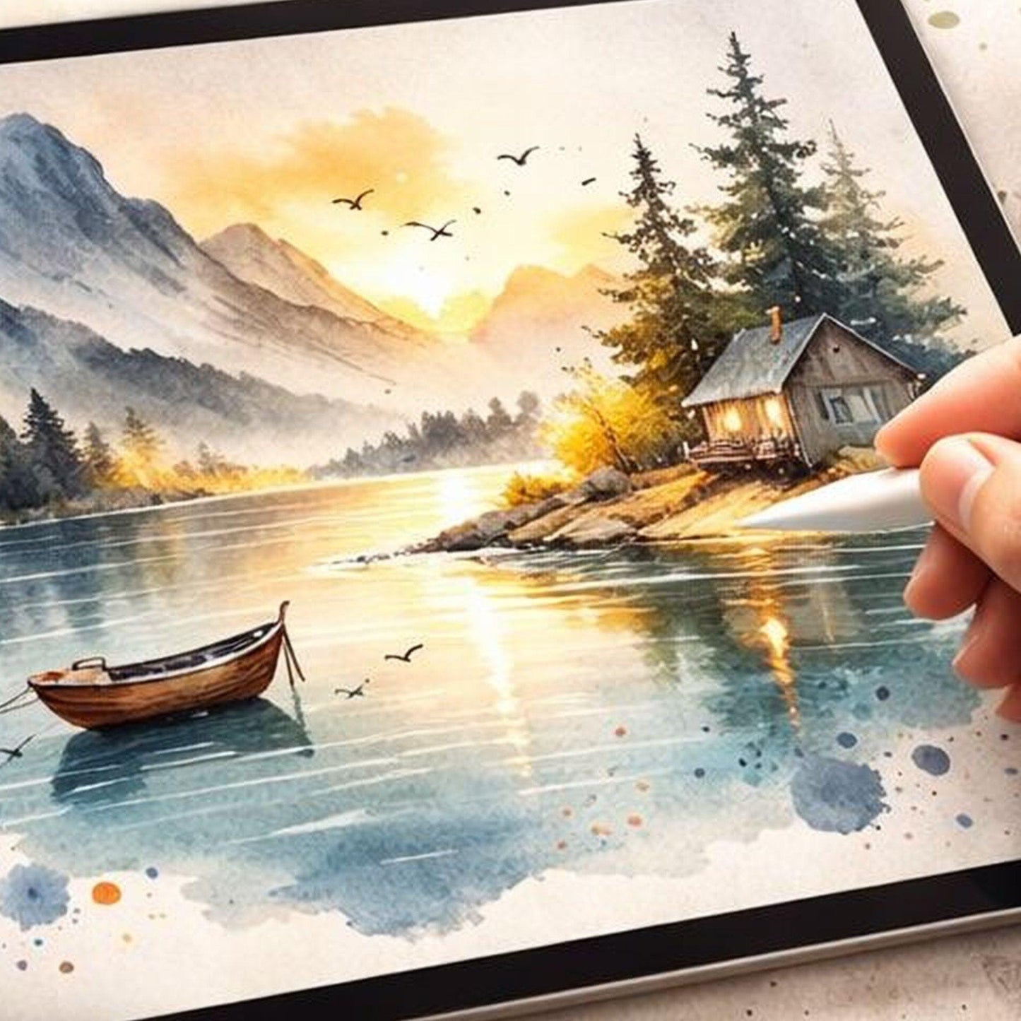 Procreate Watercolor Brushes, Textures, Stamps Bundle (iPad)