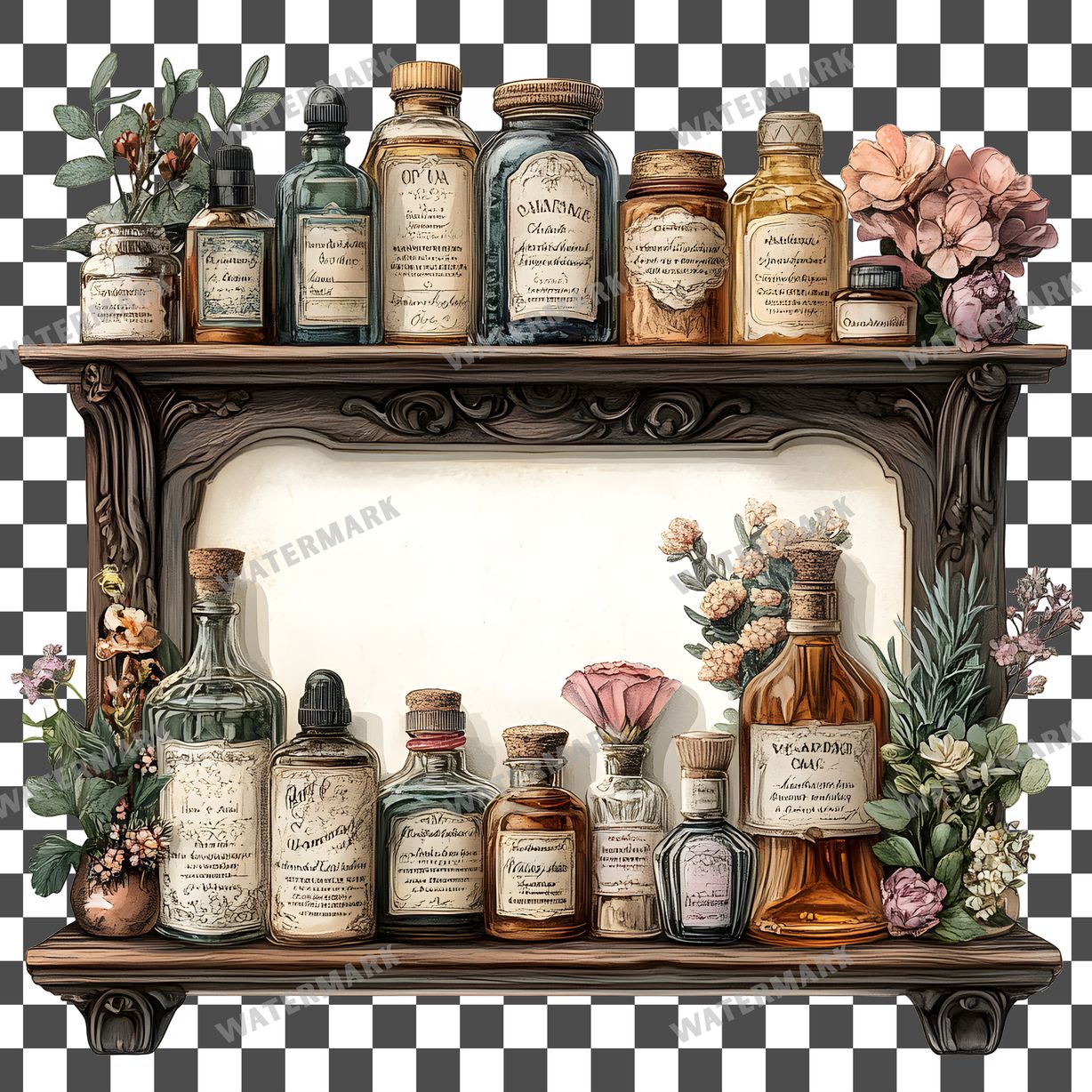 Apothecary Vintage Style Clipart Pngs