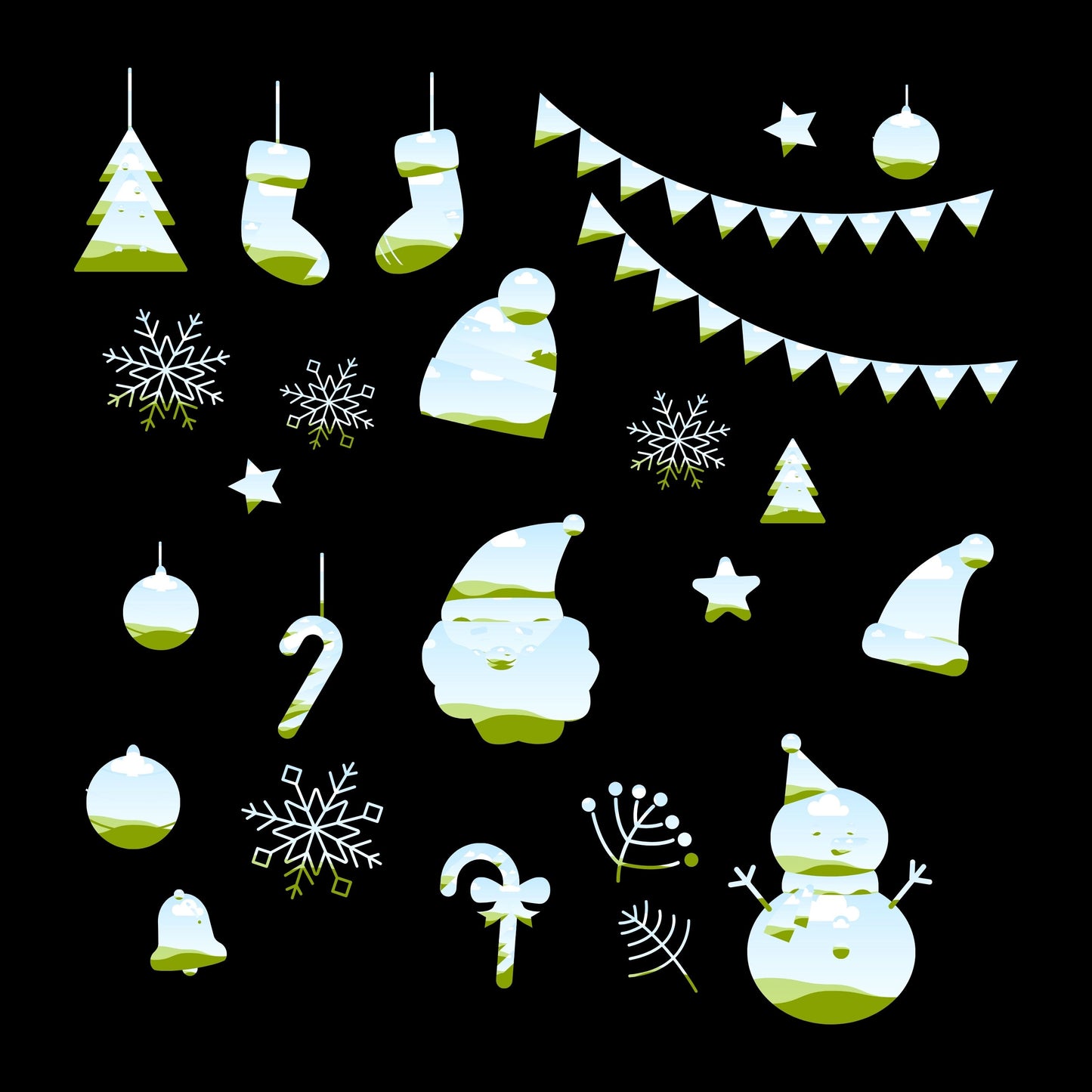 Christmas Canva Frames - Drag and Drop Christmas Shapes - Canva Templates PNG Designs - Christmas SVG Editable Canva Frame Templates