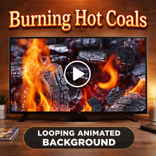 Campfire Background Loop Video | Burning Coals Animated Background | Seamless Loop | Fire & Smoke Video Background