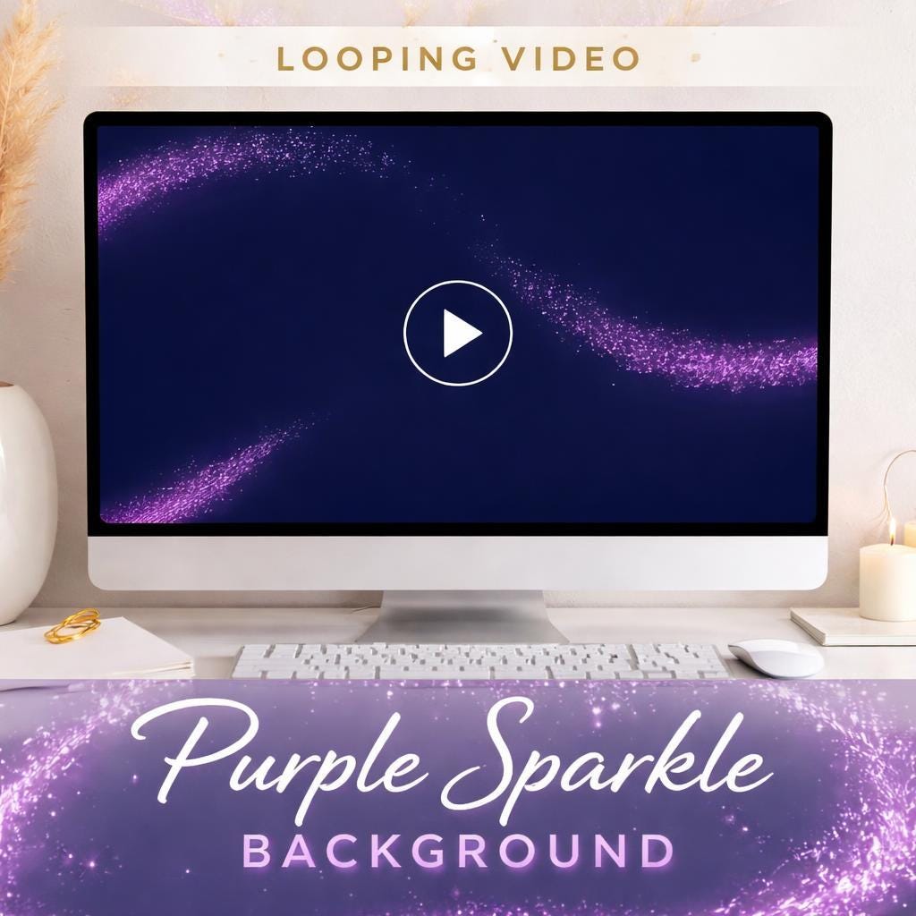 Purple Sparkle Particle Loop Video | Seamless animated background | Abstract purple video background for overlays and edits