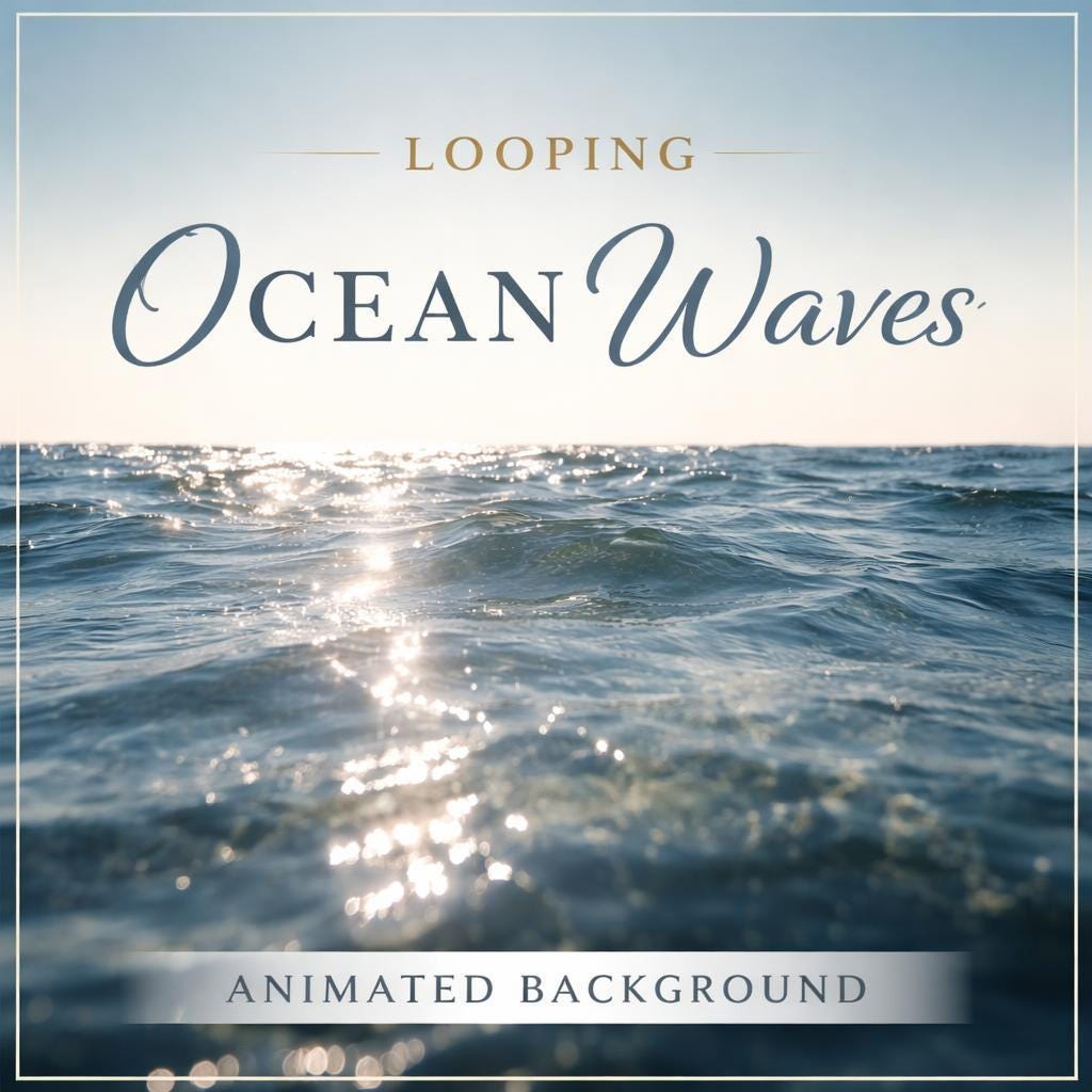 Ocean Waves Loop Video | Calming Sea Background, Abstract Seamless Animation | Relaxation, Streaming, YouTube, VJ, Zoom, Overlay