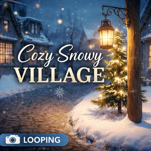 Christmas background animated loop | cozy snowy village video | lofi ambience for streams and videos