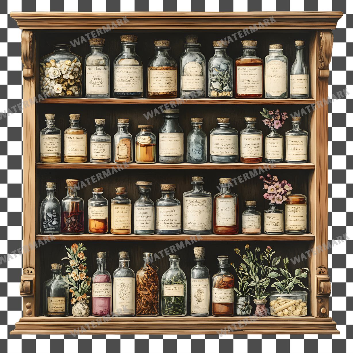 Apothecary Vintage Style Clipart Pngs