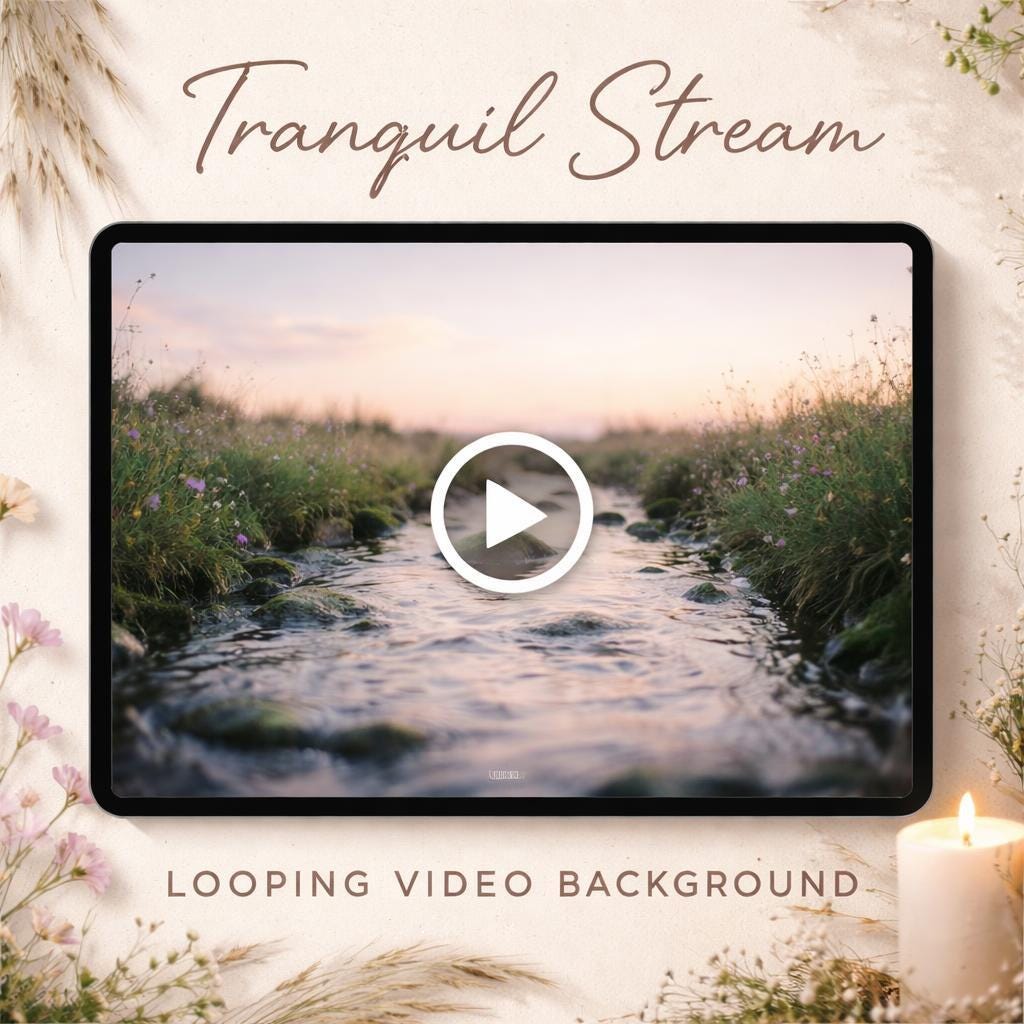 Sunset Mountain Stream Loop Video | Scenic Nature Background, Animated Mountain, Sunset Video | Streamer, Twitch, Overlay Use