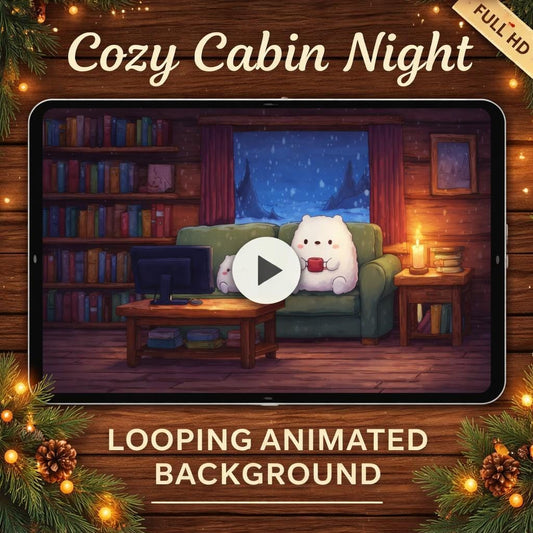 Cozy Winter Cabin Loop Animation | Lofi snow background, kawaii ambience | Animated video for streams, study, decor