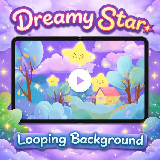 Animated Background Loop | Cute Sleeping Stars Night Sky | Cozy Nursery Space Video for Lo-fi & Relaxing Sleep