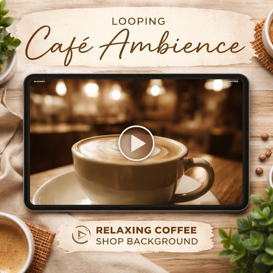 Coffee shop animated background loop | Cozy latte art, lofi cafe ambience | Video for streams, YouTube, décor displays