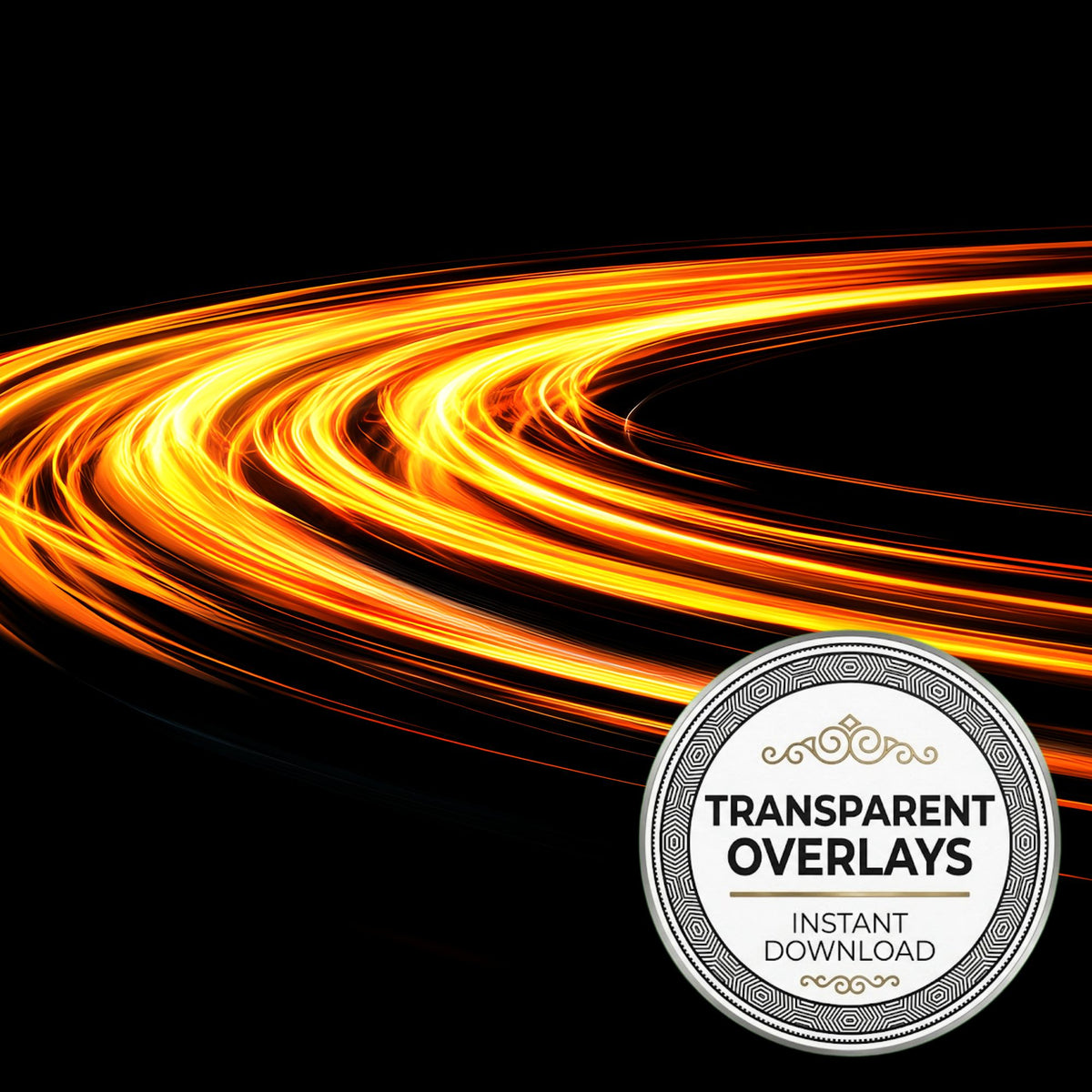 Abstract Orange Light Streaks Dynamic Transparent Overlay Pngs