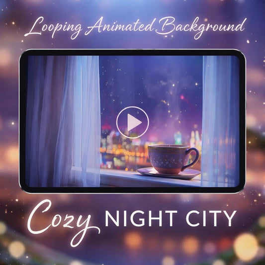 City Night Background Loop | Neon rain window cafe ambience | Cozy lofi animated video for study, work, streaming