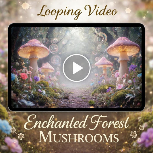 Fairy Mushroom Forest Background Loop | Enchanted Nature Animated Video | Cozy Ambience Screen for Relaxation & Streaming