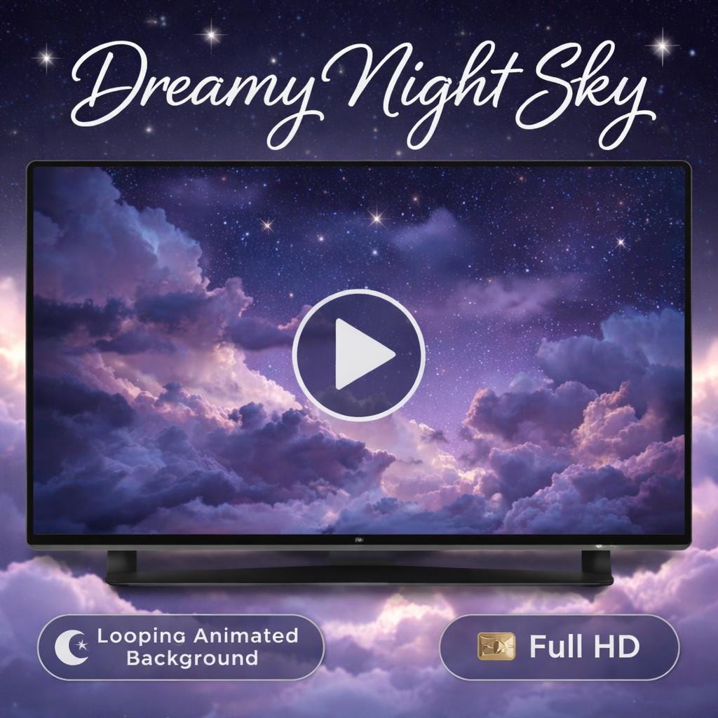 Night Sky Background looping animated video background, preview thumbnail
