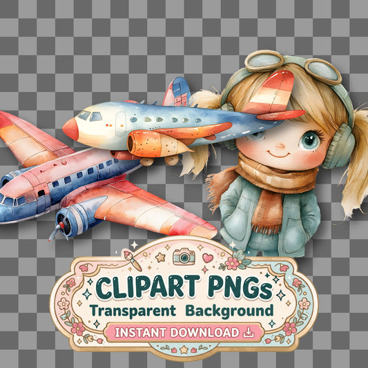 Airplane Full Clipart Pngs