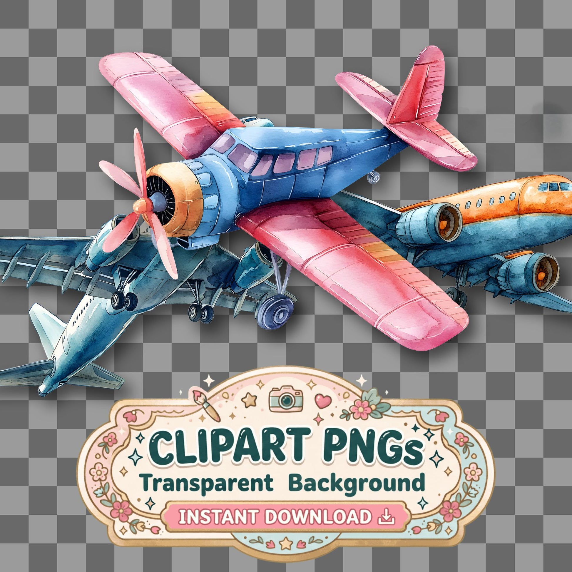Airplane Full Clipart Pngs