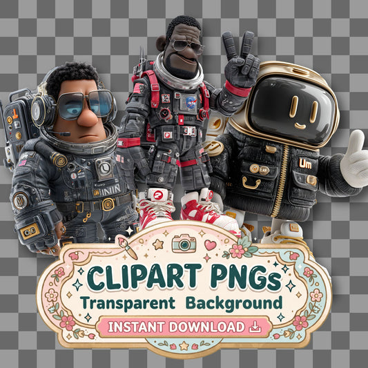 Astronaut Character Clipart Pngs